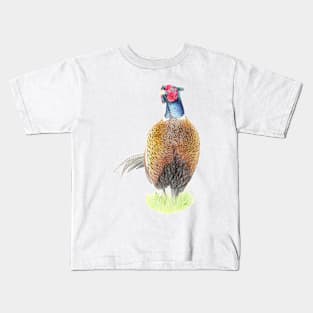 Pheasant Pencil Drawing Kids T-Shirt